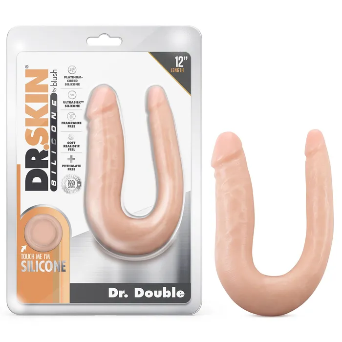 Dr Skin Silicone Dr Double 12 Inch Double Dong Vanilla Blush Dildos