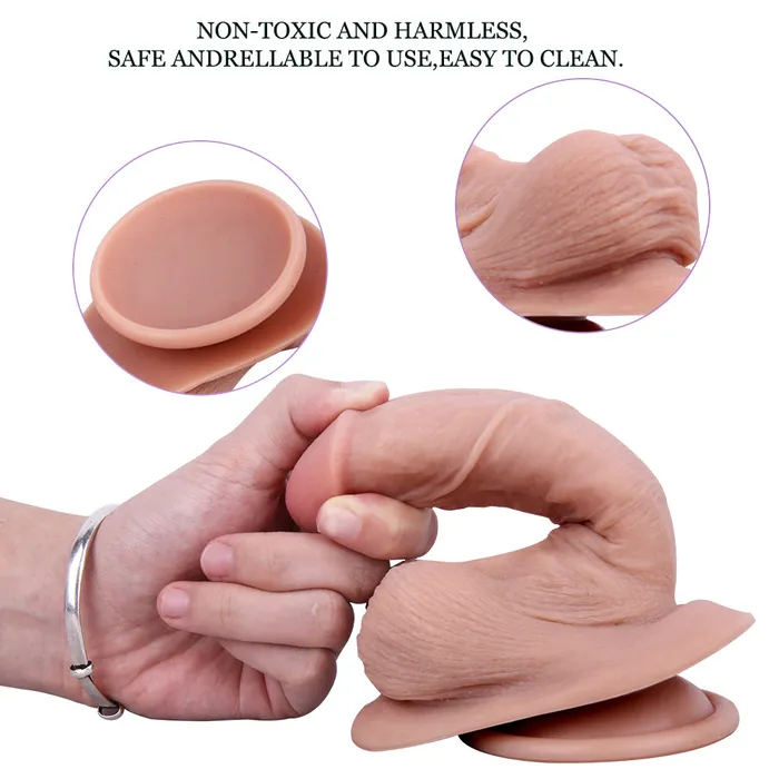 Female Sex Toys flexskin dildo strap on 8inch Silicone STS