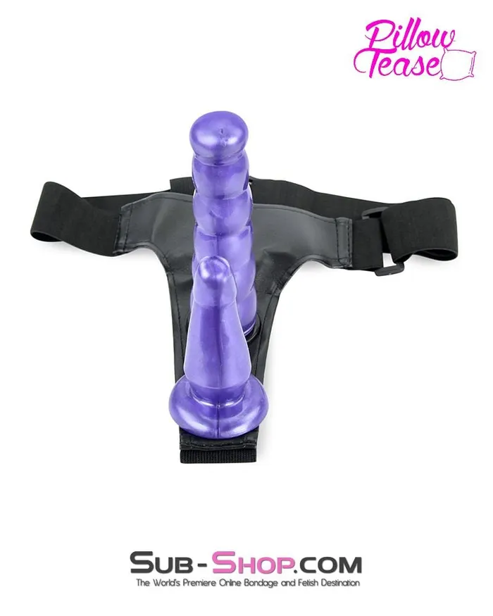 Female Sex Toys Moonwell 7392M Tit for Tat Double Dildo Adjustable Strap On Dildo Harness Set