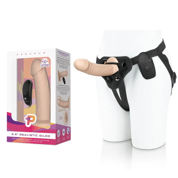 Female Sex Toys Pegasus Realistic 65 Silicone Dildo w Adjustable Strap On
