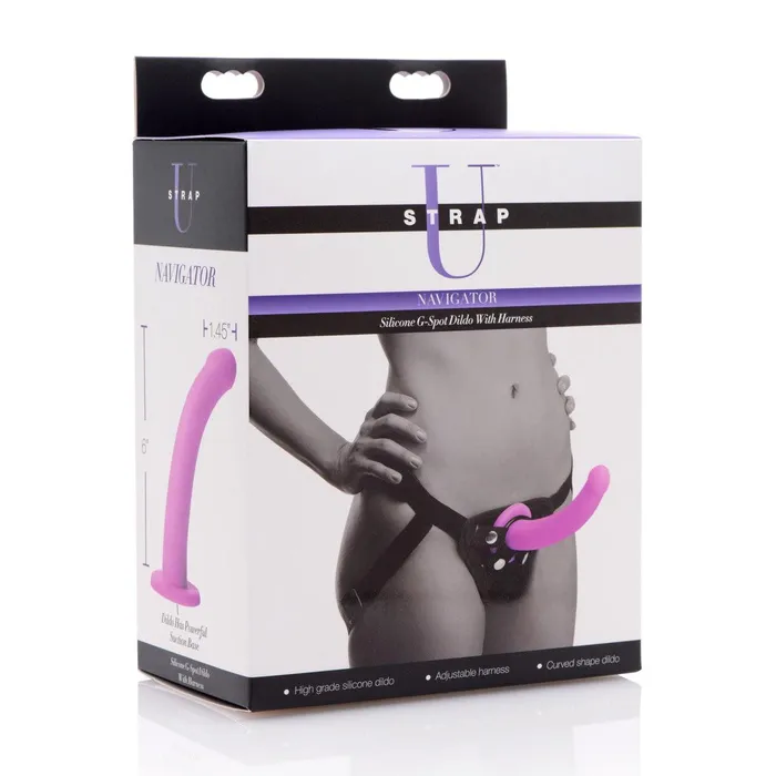 Female Sex Toys XR Brands Navigator Silicone GSpot Dildo With Harness