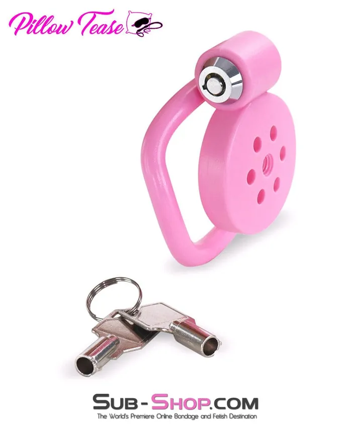 Idea Male Sex Toys 9334DL UltraSecure Flat Pink Locking Chastity Cage with 5 Adjustable Rings Idea Male Sex Toys 9334DL UltraSecure Flat Pink Locking Chastity Cage with 5 Adjustable Rings