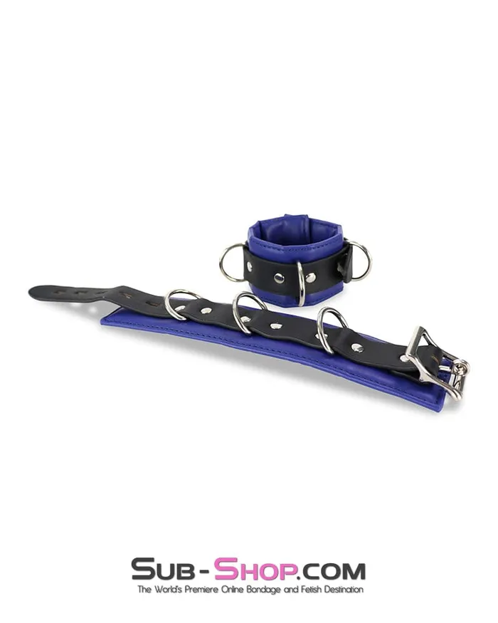 Idea Restraints 4744DL Padded Black and Blue Wrist Bondage Cuffs