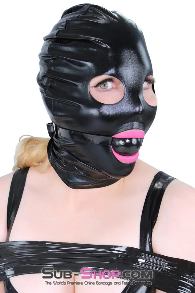 Idea Vibrators 3484LB Shiny Spandex Open Mouth Eyes Hood