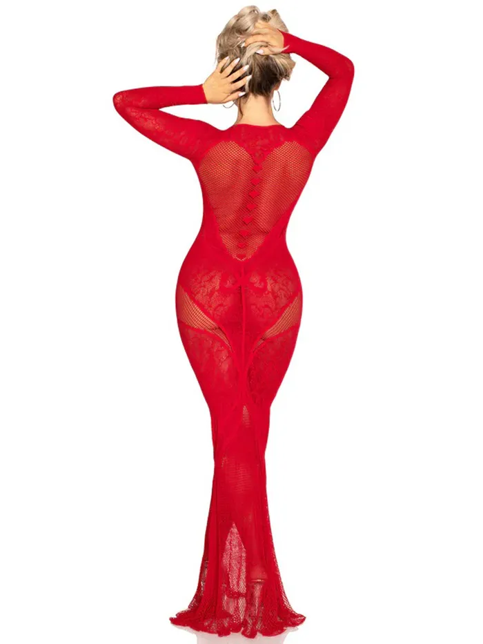 Leg Avenue Red Lace and Net Body Con Gown With Heart Keyhole Detail Os Female Sex Toys Leg Avenue Red Lace and Net Body Con Gown With Heart Keyhole Detail Os Female Sex Toys