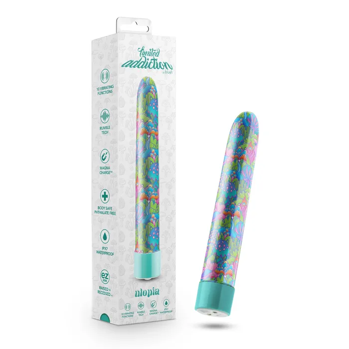 Limited Addiction Utopia 7 Inch Rechargeable Vibe Aqua Sale Specials Anal