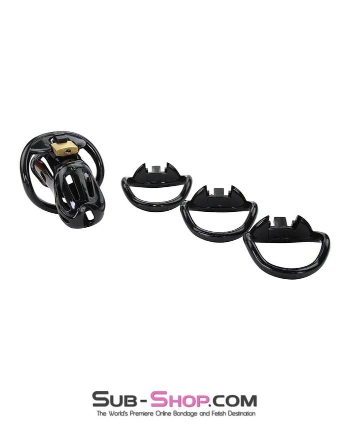 Male Sex Toys 1510AR Jailhouse Cock Black Locking Male Chastity Cage Aria