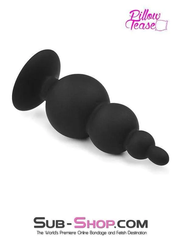 Male Sex Toys Moonwell 2329MSIS Large Graduated Silicone Anal Plug Sissy Trainer with Suction Cup Base