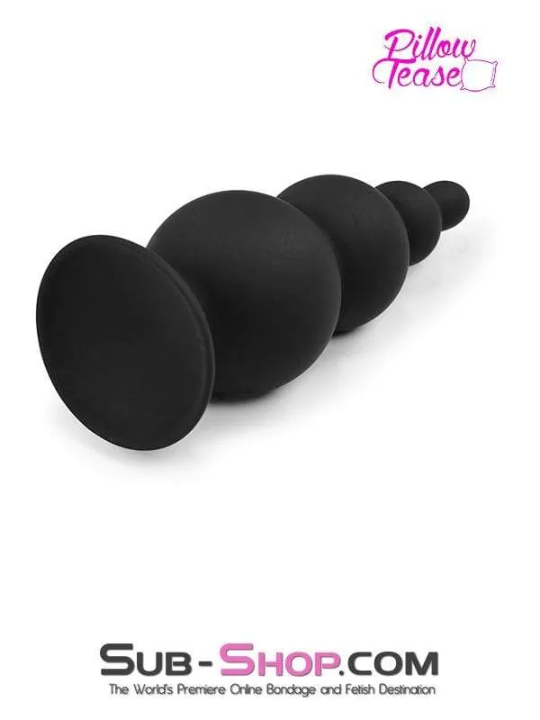 Male Sex Toys Moonwell 2329MSIS Large Graduated Silicone Anal Plug Sissy Trainer with Suction Cup Base