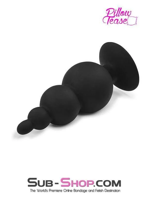 Male Sex Toys Moonwell 2329MSIS Large Graduated Silicone Anal Plug Sissy Trainer with Suction Cup Base