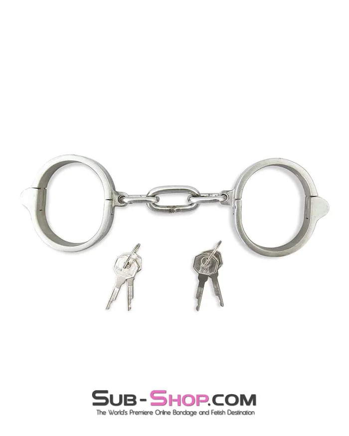 Male Sex Toys Moonwell 7806M Captive Slave Chromed Steel Wrist Cuffs Small Medium