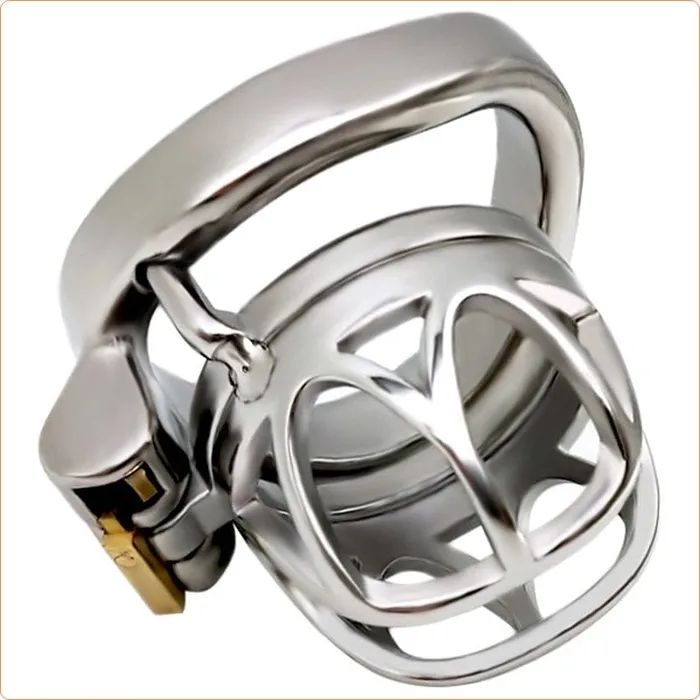 Male Sex Toys Moonwell 7814M The Brig Medium Steel Cock Cage Chastity with Medium Cock Ring Male Sex Toys Moonwell 7814M The Brig Medium Steel Cock Cage Chastity with Medium Cock Ring
