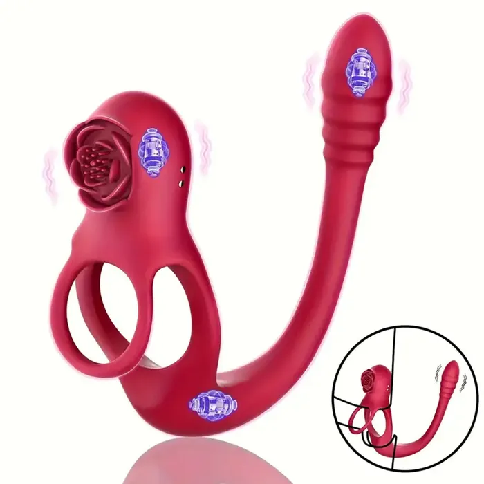 Male Sex Toys Upgraded Vibrating Penis Ring Rose Clitoris Vibrator With Butt Plug Weadultshop Male Sex Toys Upgraded Vibrating Penis Ring Rose Clitoris Vibrator With Butt Plug Weadultshop