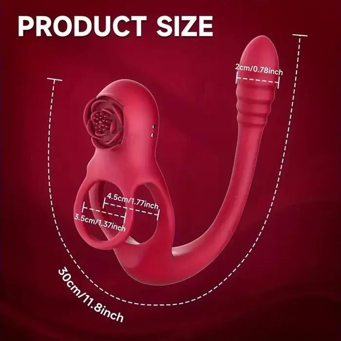 Male Sex Toys Upgraded Vibrating Penis Ring Rose Clitoris Vibrator With Butt Plug Weadultshop