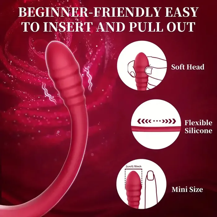 Male Sex Toys Upgraded Vibrating Penis Ring Rose Clitoris Vibrator With Butt Plug Weadultshop