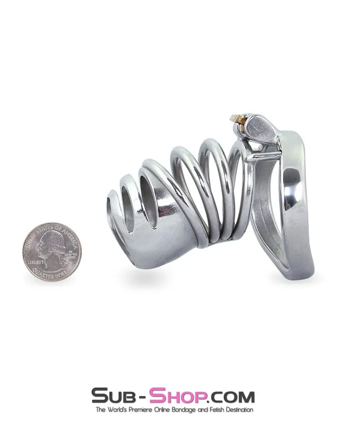 Moonwell Male Sex Toys 6808M Ironclad Locking Steel Chastity Cock Cage