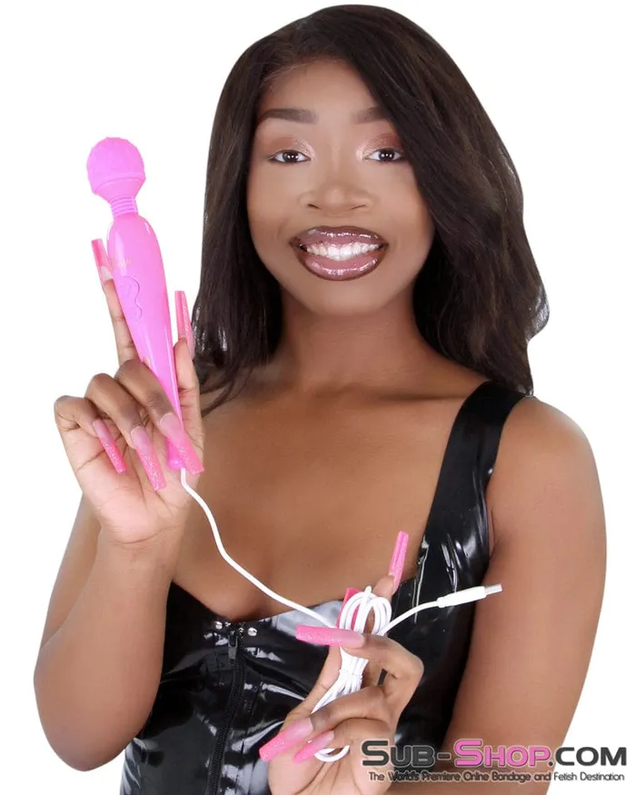 Moonwell Vibrators 9096M Pink Vibrating Massaging Wand with USB Cord LAST CHANCE Final Closeout