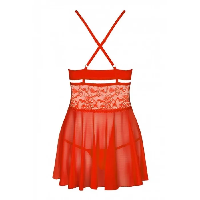 Obsessive Vibrators 838 Babydoll Thong Red