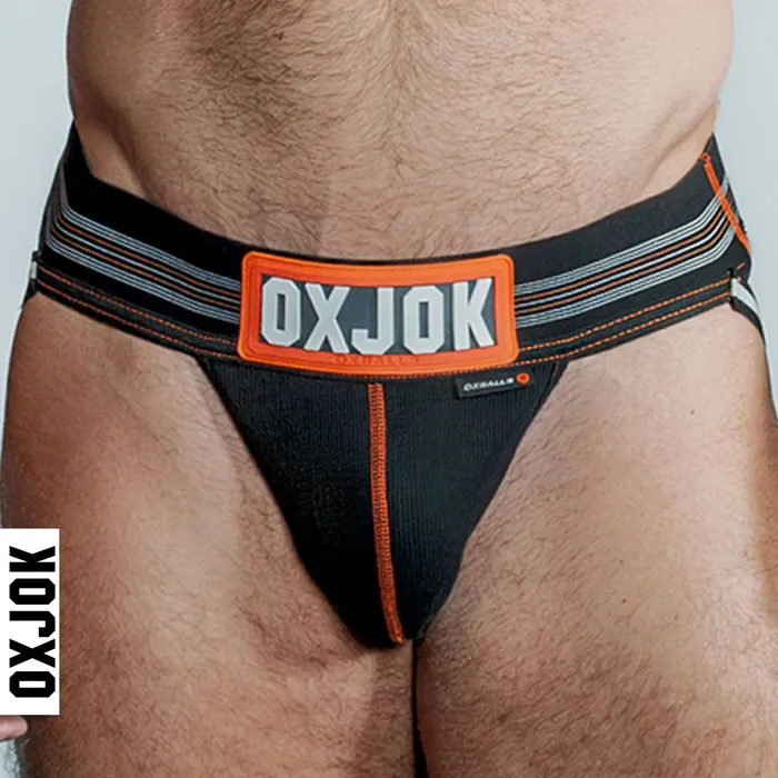 OXJok Anal Slingjock Upthrust SliderStrap Jock Black Iron Medium