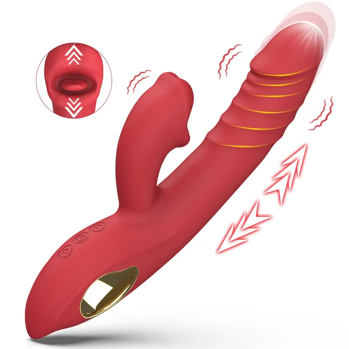 4 IN 1 G Spot Vibrators Tongue Clitoral Stimulator Thrusting Dildo Lurevibe Female Sex Toys 4 IN 1 G Spot Vibrators Tongue Clitoral Stimulator Thrusting Dildo Lurevibe Female Sex Toys