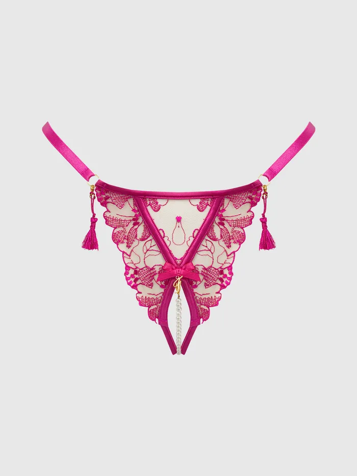 Couples Fredericks Of Hollywood Venus Lace Crotchless Pearl GString Couples Fredericks Of Hollywood Venus Lace Crotchless Pearl GString
