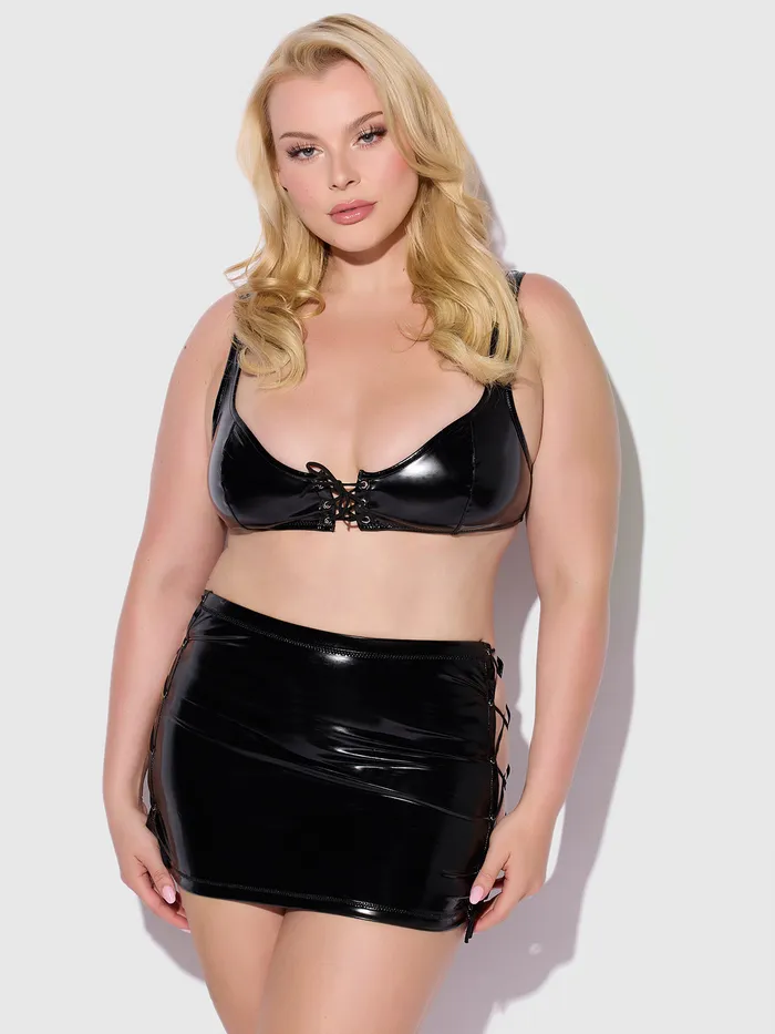 Female Sex Toys Fredericks Of Hollywood Phoenix Patent Grommet Bralette Mini Skirt GString Female Sex Toys Fredericks Of Hollywood Phoenix Patent Grommet Bralette Mini Skirt GString