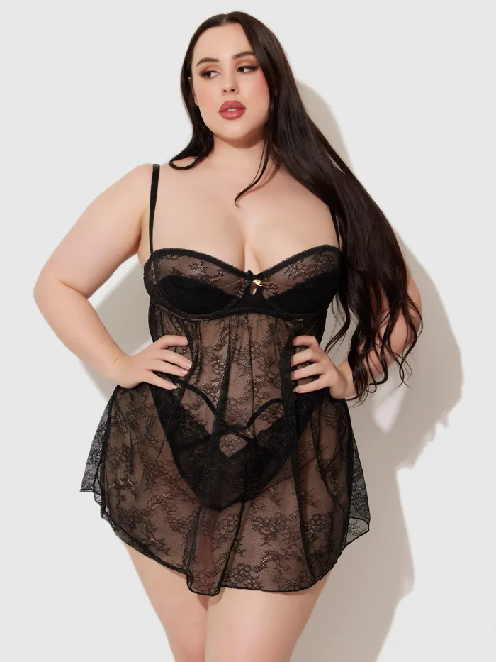 Luella Lace Satin Cup Babydoll Fredericks Of Hollywood Male Sex Toys