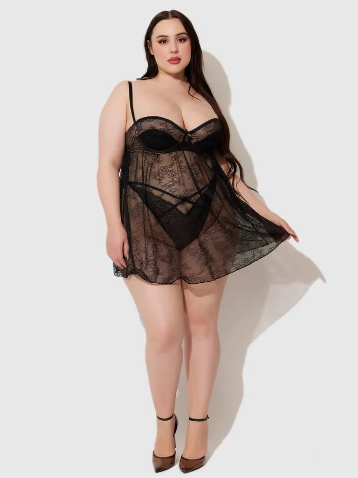 Luella Lace Satin Cup Babydoll Fredericks Of Hollywood Male Sex Toys