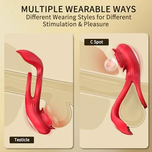 Lurevibe Cock Ring with Rose Clitoral Stimulation Lurevibe Male Sex Toys