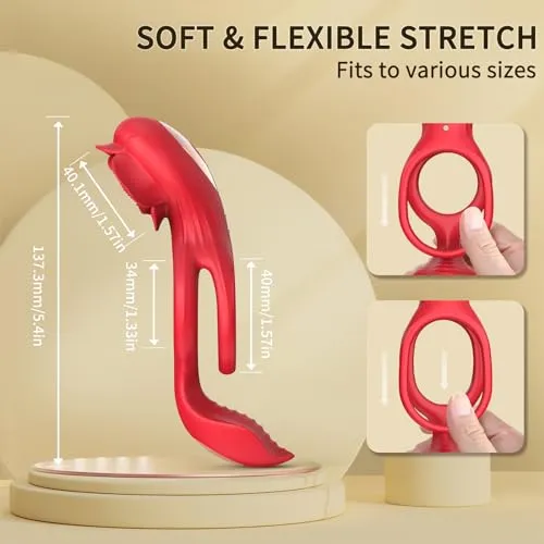 Lurevibe Cock Ring with Rose Clitoral Stimulation Lurevibe Male Sex Toys