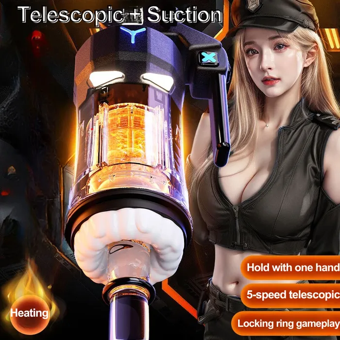 Lurevibe Male Sex Toys Lurevibe High Explosive Grenade Aircraft Cup Telescopic Vibration Heating Male Masturbation Device