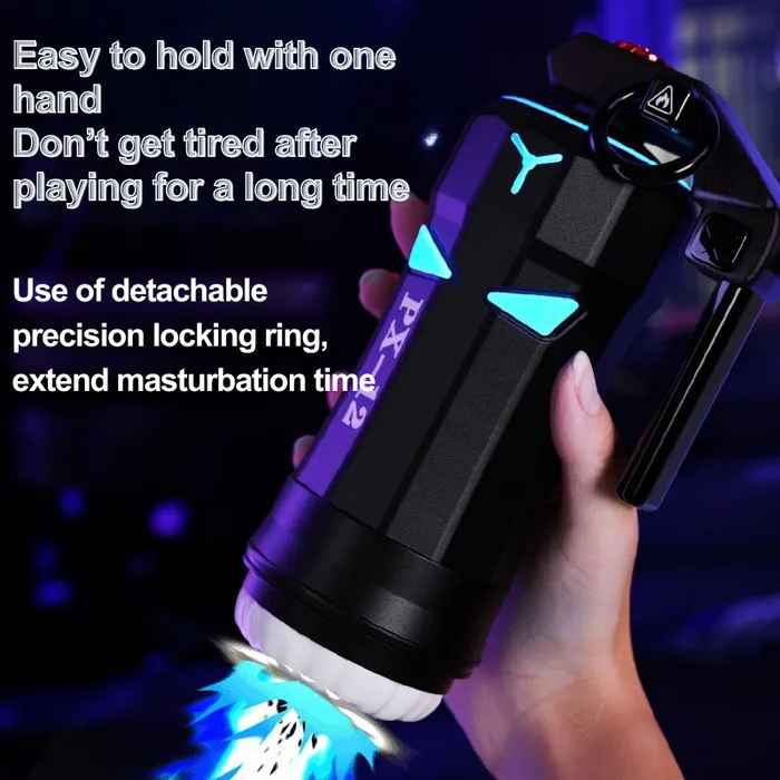 Lurevibe Male Sex Toys Lurevibe High Explosive Grenade Aircraft Cup Telescopic Vibration Heating Male Masturbation Device