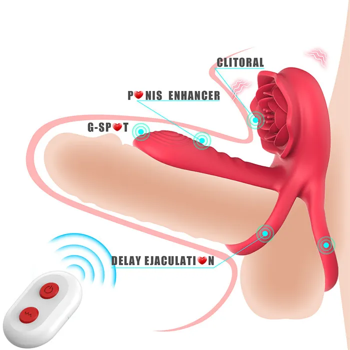 Lurevibe Male Sex Toys Lurevibe Rose Cock Ring Vibrator Clit Stimulator Couple Toy Upgraded Version Lurevibe Male Sex Toys Lurevibe Rose Cock Ring Vibrator Clit Stimulator Couple Toy Upgraded Version