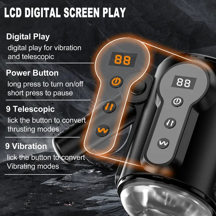 lurevibe Male Sex Toys Telescopic Vibrating Male Masturbator for Man Game Cup Pulse
