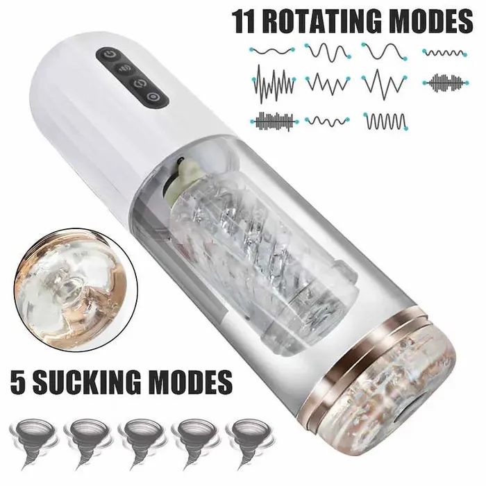 Male Sex Toys 10Frequency Rotating 10Frequency Retractable Male Masturbator lurevibe
