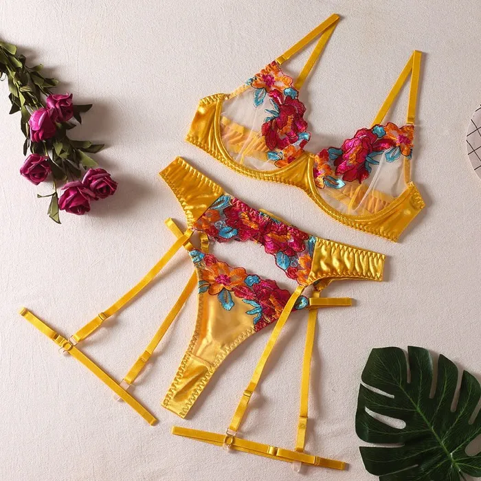 Seductive Colorblock Embroidered Floral Bra Set with Underwire Garter Belt Thigh Garters and Crotchless Panties wesweetie Male Sex Toys Seductive Colorblock Embroidered Floral Bra Set with Underwire Garter Belt Thigh Garters and Crotchless Panties wesweetie Male Sex Toys