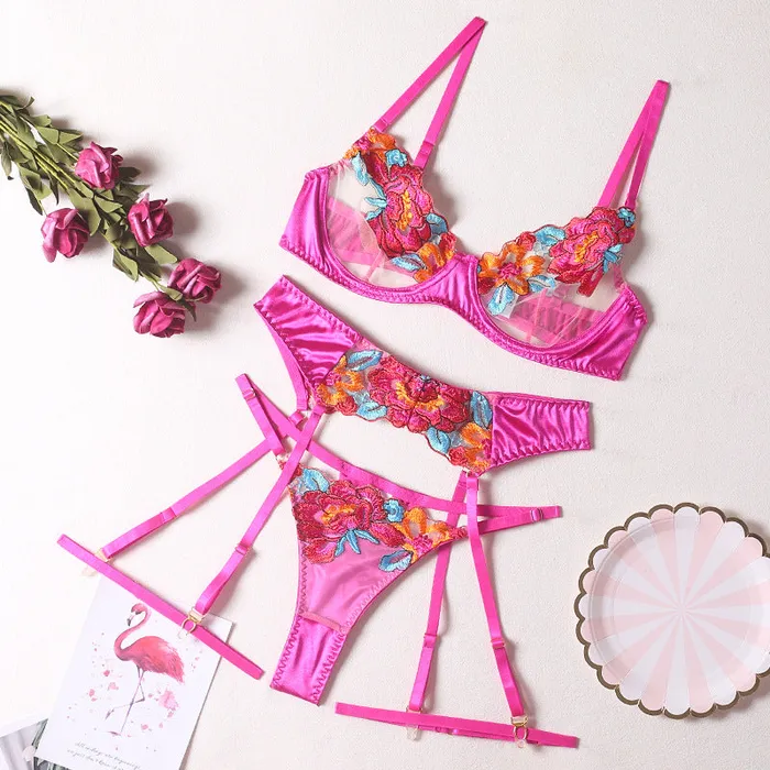 Seductive Colorblock Embroidered Floral Bra Set with Underwire Garter Belt Thigh Garters and Crotchless Panties wesweetie Male Sex Toys Seductive Colorblock Embroidered Floral Bra Set with Underwire Garter Belt Thigh Garters and Crotchless Panties wesweetie Male Sex Toys
