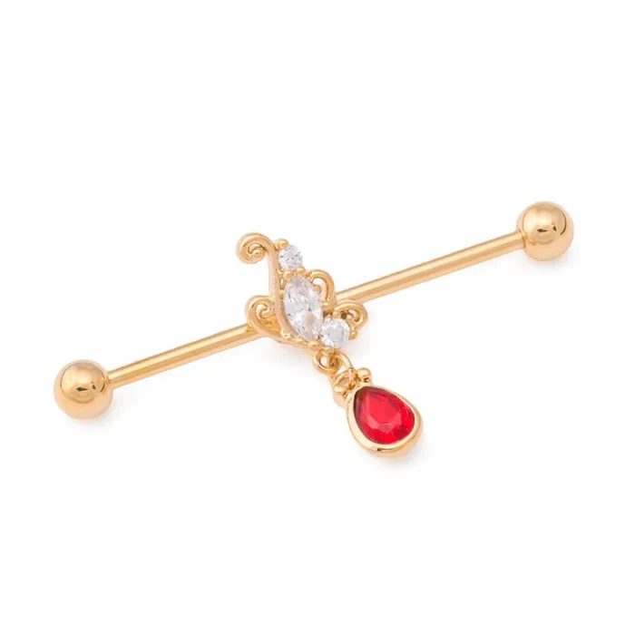 14g 138 GoldPlated Industrial Barbell with Butterfly Teardrop Charm Painful Pleasures Female Sex Toys 14g 138 GoldPlated Industrial Barbell with Butterfly Teardrop Charm Painful Pleasures Female Sex Toys