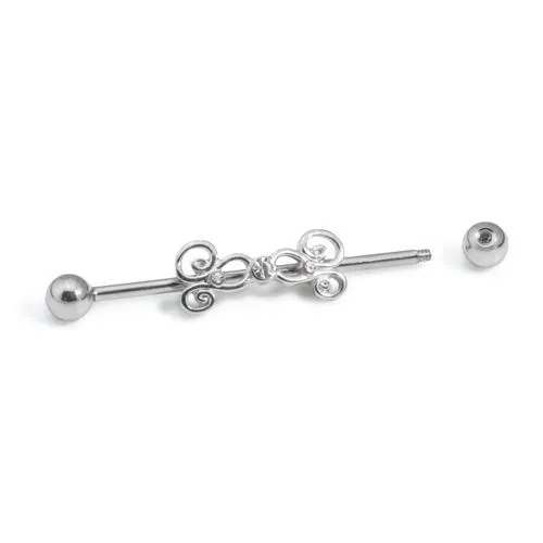 14g 138 Industrial Barbell with Sterling Silver Plated Jeweled Charm Price Per 1 Painful Pleasures Male Sex Toys 14g 138 Industrial Barbell with Sterling Silver Plated Jeweled Charm Price Per 1 Painful Pleasures Male Sex Toys