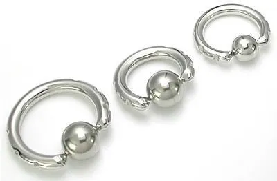 14g2g Techno Tribal Captive Bead Ring with Six Charming Indents Painful Pleasures Male Sex Toys