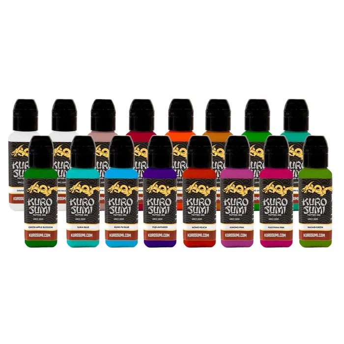 16 Color Primary Set 4 Kuro Sumi Tattoo Ink Pick Size Kuro Sumi Male Sex Toys
