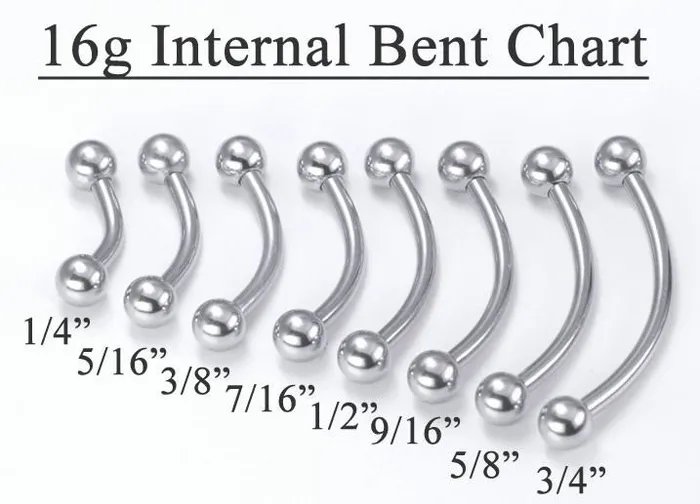 16g Internal Steel Bent Barbell Price Per 1 Painful Pleasures Male Sex Toys