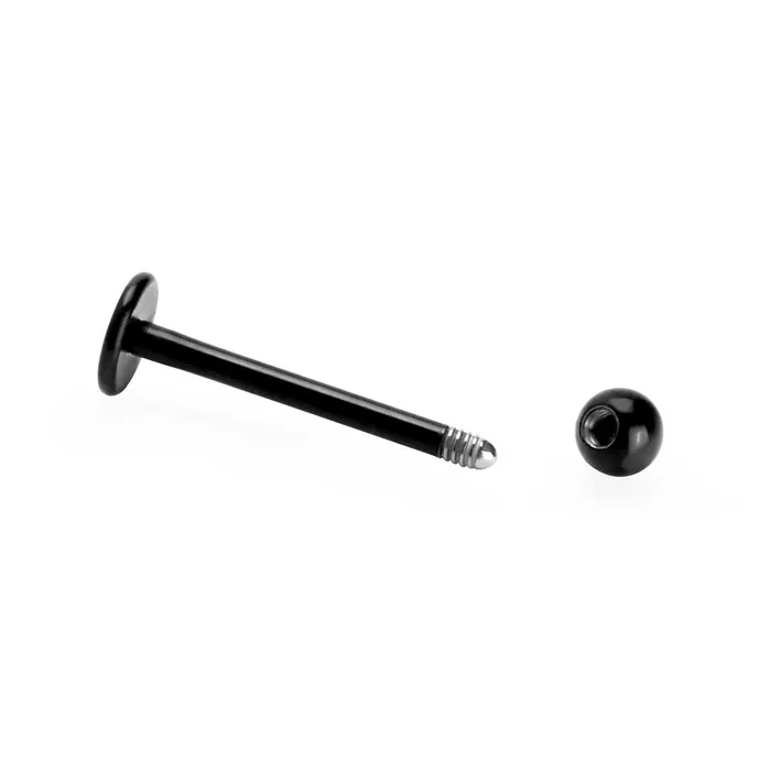 18g Externally Threaded PVD Black Titanium Labret Post w Ball Price Per 1 Painful Pleasures Anal