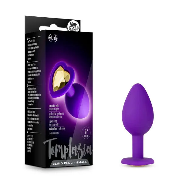 Anal Blush Temptasia Bling Small Silicone Butt Plug Purple