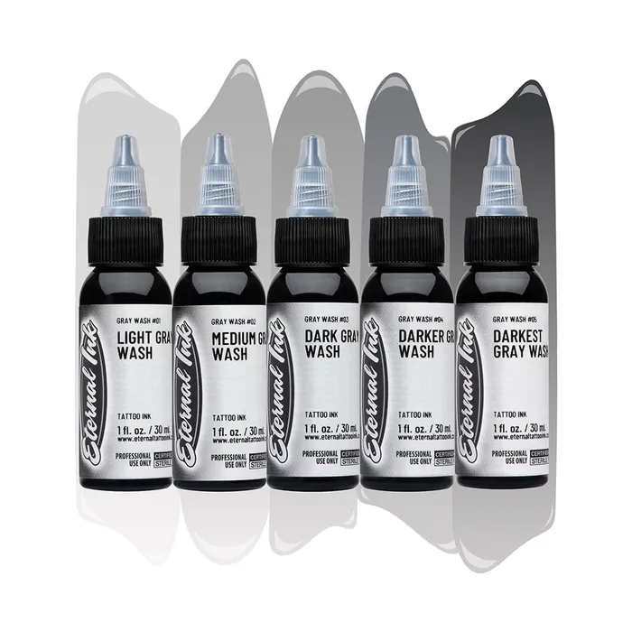 Anal Eternal Gray Wash Set of 5 Pick Size Eternal Tattoo Ink
