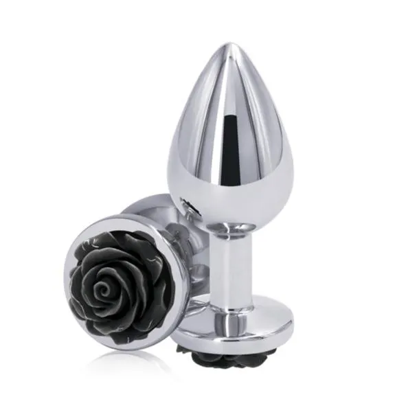Anal NS Novelties Rear Assets Black Rose Metal Anal Plug Small