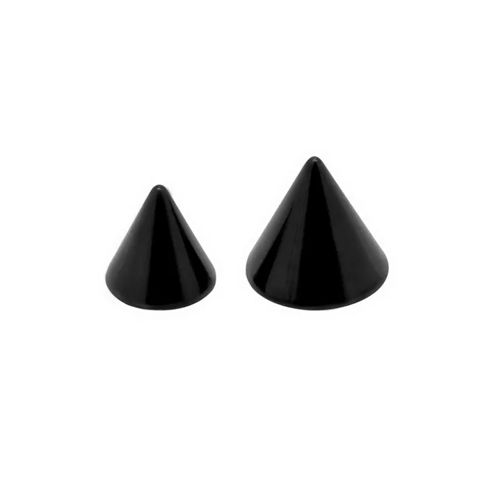 Anal Painful Pleasures 14g12g Externally Threaded PVD Black Titanium Cone Price Per 1