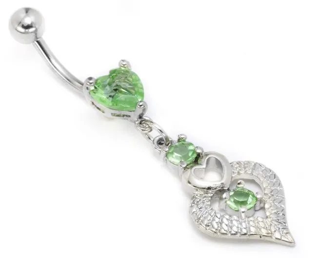 Anal Painful Pleasures 14g 716 Heart Peridot Belly Piercing Jewelry