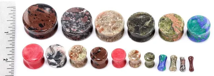 Anal Painful Pleasures Red Tigers Eye Stone Double Flared Plug Price Per 1