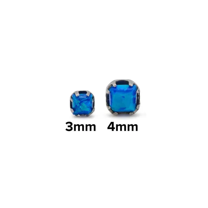 Anal Tilum Tilum 18g16g Internally Threaded Titanium Corner ProngSet Square Opal Top 3mm Price Per 1